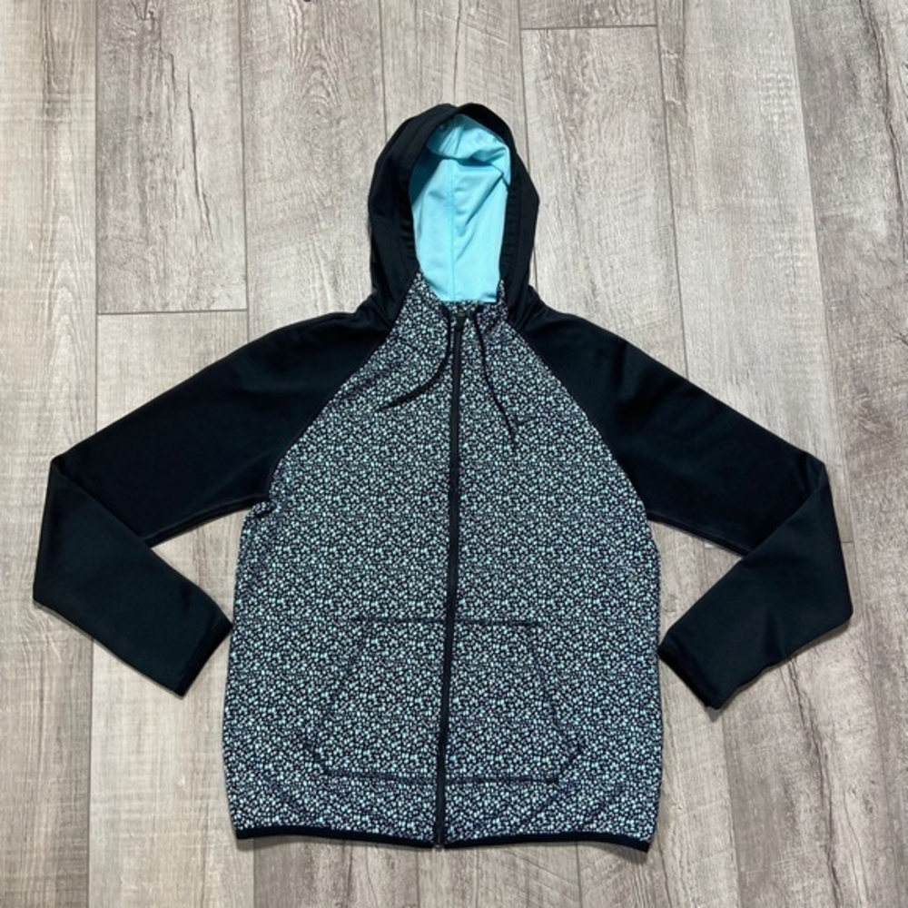 Nike Medium Women’s Therma All Time Full Zip Hoodie Black Light Blue 696114-437